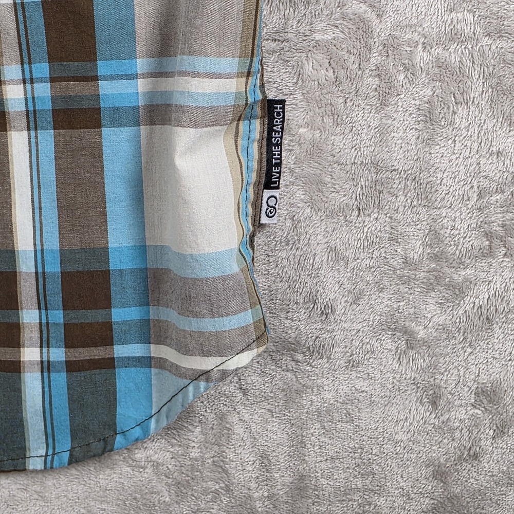 Rip Curl Men's Slim Fit Plaid Shirt Size Large Multi Color Plaid Short Sleeve - Picture 7 of 11